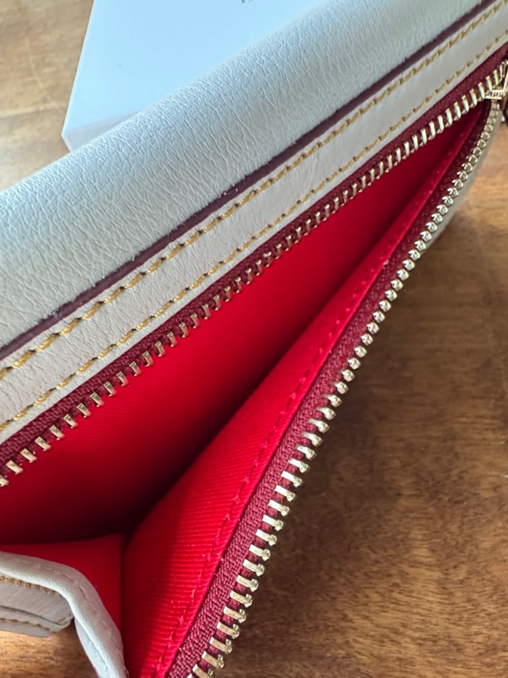 Dooney & Bourke Florentine Leather Continental Turnlock Wallet in Ecru - Picture 12 of 13